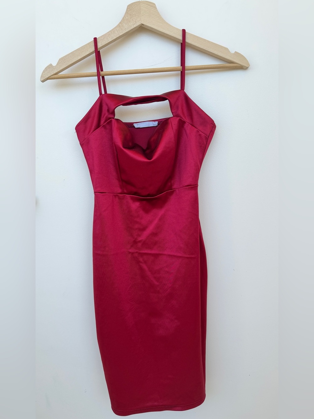 Golden state Y2K red cutout hot satin mini cocktail dress size S